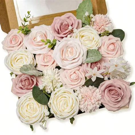 1 Set Artificial Rose Flower Arrangement Box Kit, Suitable For Wedding ...