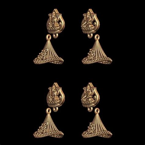 Goddess Lakshmi Jewelry 3D Model - Elegant Earring Design