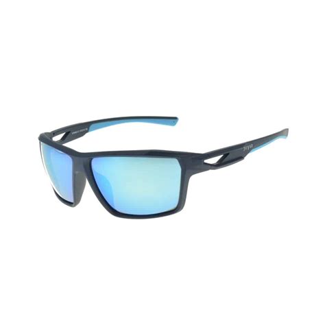 EYESafety Black Frame Blue Mirrored Polarized Sunglasses - UV ...