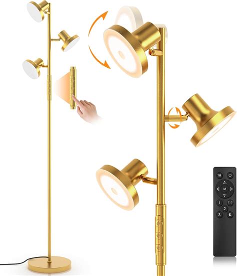 SIBRILLE 36W Super Bright Gold Floor Lamp, Modern LED Standing Lamp ...