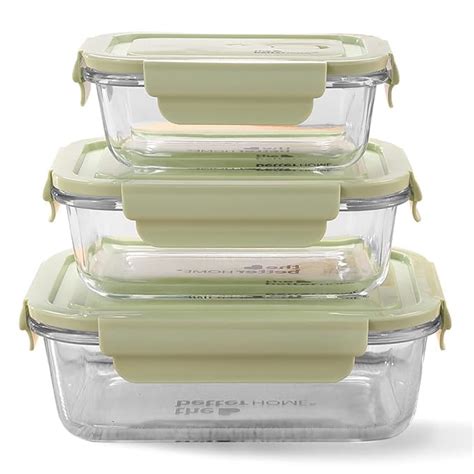 Buy FROWWY Borosilicate Glass Lunch Box Set of 3 - Tiffin Box for ...