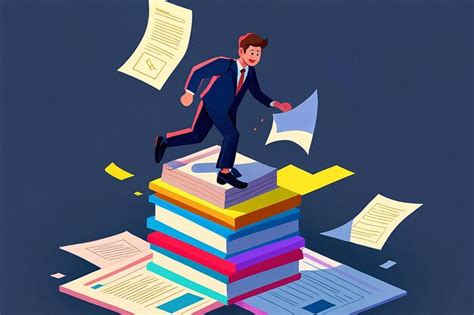 Isometric businessman jumping over stack of documents | Premium AI ...