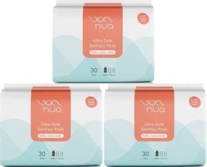 Nua Ultra Safe Sanitary Pads|SUPER SAVER PACK| Heavy Flow XL,30 Pads x ...