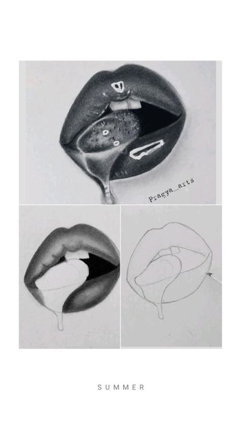 Image result for Realistic Lips Drawing