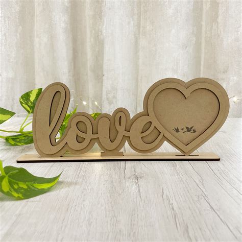 Pre Marked MDF Base - Valentines - 3D Love frame