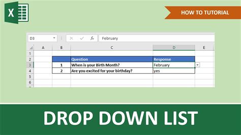 Image result for Drop Down List Excel Tutorial