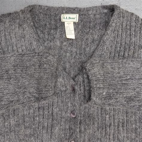 Vintage LL Bean Mohair Wool Gray Cardigan Sweater Wom… - Gem