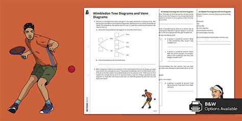 Maths Wimbledon: Tree Diagrams and Venn Diagrams Worksheet