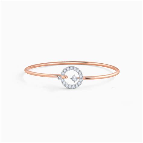 Rose Gold Orbit of Love Lab Grown Diamond Bangle Bracelet – Heer by GIVA