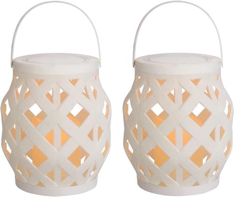 Buy Keyeasy Set of 2 9.85 Rattan Indoor Candle Lantern with LED ...