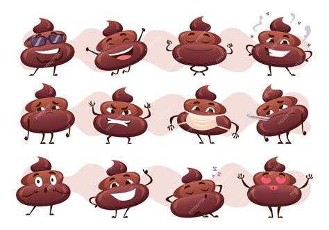 Premium Vector | Poop characters toilet stylized symbols funny ...