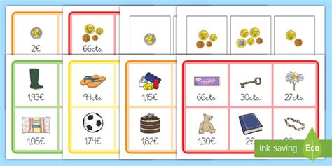 Bingo: Monedas - La tienda (teacher made) - Twinkl