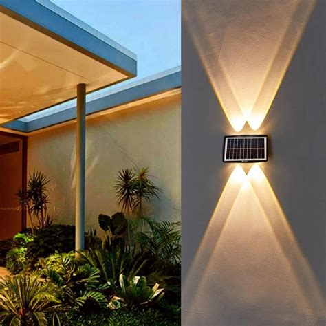 LITVERSE Solar Lights for Outside Solar Fence Lights Outdoor Up and ...
