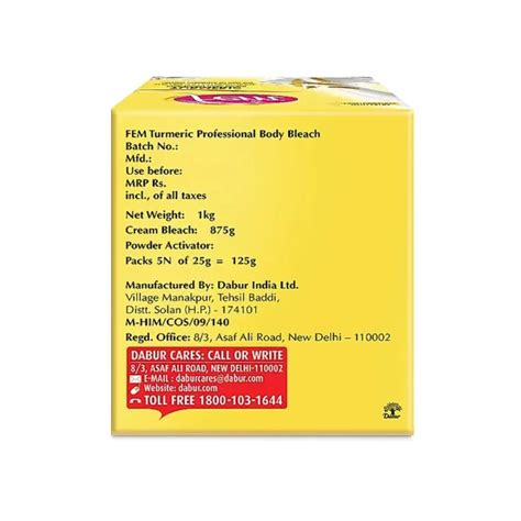 Dabur Fem Turmeric Body Bleach 1Kg - Cureka - Online Health Care ...