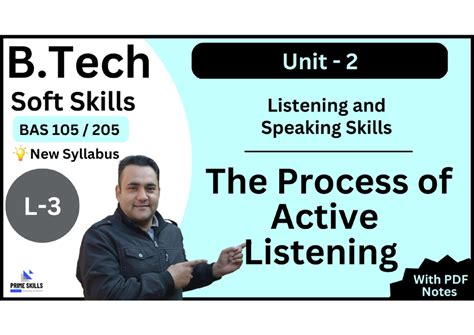 Unit 2 Lec 3 The Process of Active Listening Notes - Soft Skills ( BAS ...