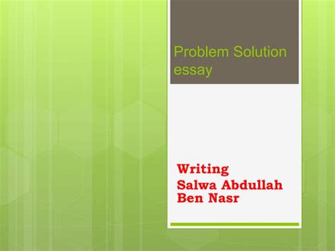 Image result for Problem Solution Essay Sample
