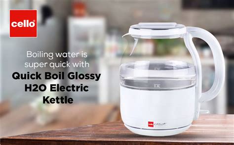 Cello Quick Boil Glossy H2O Electric Glass Kettle, 1.2 litres, 1200 W ...