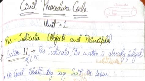 C.P.C Unit 1: Res Judicata - Principles and Objects Explained - Studocu