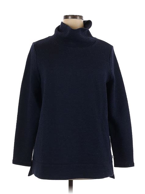 T by Talbots Color Block Solid Navy Blue Pullover Sweater Size 1X (Plus ...