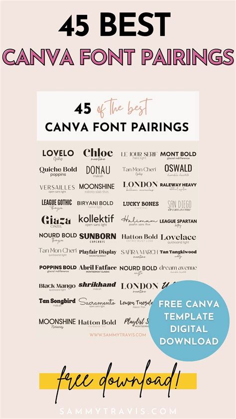45 Best Canva Font Pairings and Canva Font Combinations [2025] - Daily Creative Co | Free ...