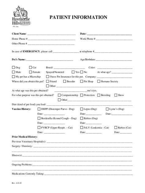 Fillable Online Patient Info Form 1 Fax Email Print - pdfFiller