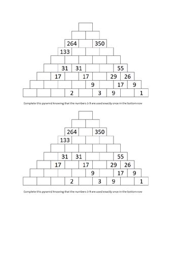 Image result for Maths Addition Pyramid