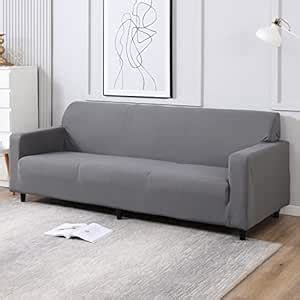HOKIPO Elastic Stretchable 4 Seater Sofa Cover, Light Grey (AR-4280-E1 ...