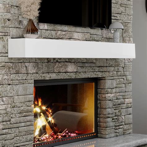 Amazon.com: Ortaville 66" Floating Mantel Shelf - Modern White ...