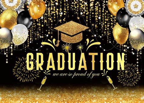 Buy CYLYH 7x5ft 2022 Class Graduation Photography Backdrop Black Gold ...