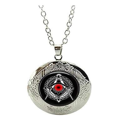 Buy Illuminati Locket Necklace,Satanism Satanic Baphomet Freemason ...