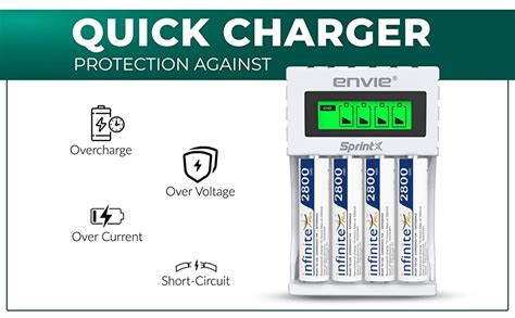 ENVIE® (ECR11MC + 2800 4PL) SprintX Ultra Fast Rechargeable Batteries ...