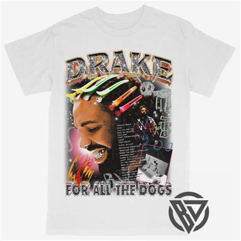 Drake Tee Shirt Rap Hip hop Concert Tour For All The Dogs | Graphic tee ...