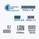 Zebronics A780 D3 - AM3, AM3+ Socket - Motherboard