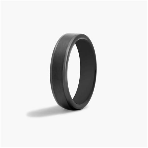Black Tungsten Carbide 6MM Satin Finish Flat Band by TRITON-16587tg