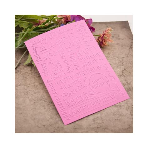 Buy Happy Birthday Cake Embossing Folder for Scrapbook DIY Album Card ...