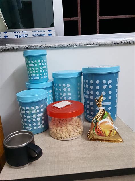 Buy MILTON Storex Set of 5 Plastic Storage Jars & Containers (500ml ...