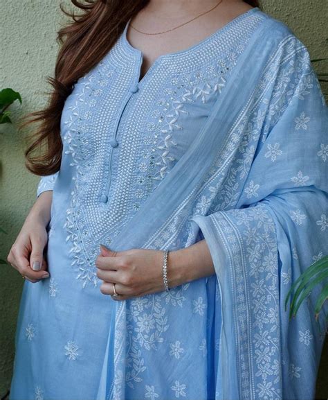 Carolina Blue Embroidered Suit Set with Dupatta – Style Jaipur