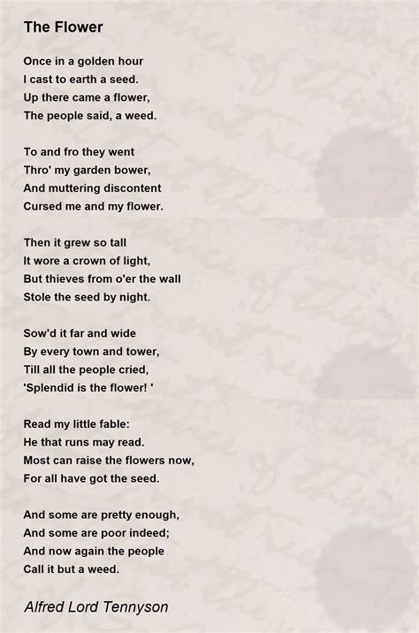 Summary Of The Poem Flower at Ben Vincent blog