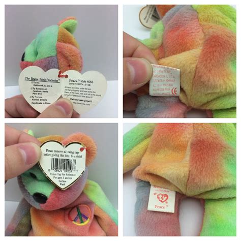 Peace Beanie Baby, Beanie Babies, Vintage Peace Beanie Baby, Pastel ...