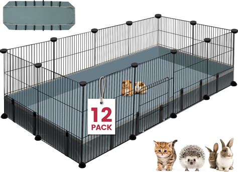 VISCOO 12 Panels Small Animal Playpen,Pet Playpen with Waterproof Mat,C ...