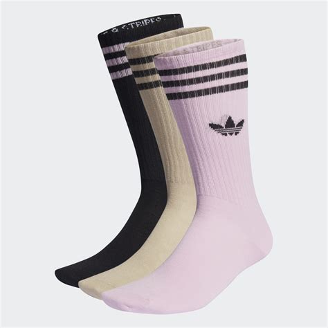 adidas Solid Crew Socks 3 Pairs - Black | Unisex Lifestyle