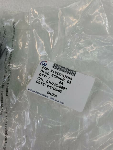 Wheeler Fleet Solutions OXYGEN SENSOR XL3Z9F472BA-FORD-LINCOLN-MAZDA ...