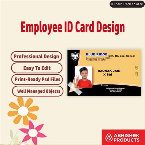 Employee ID Card PSD Templates - 50 Staff & Office Designs | AbhishekID ...