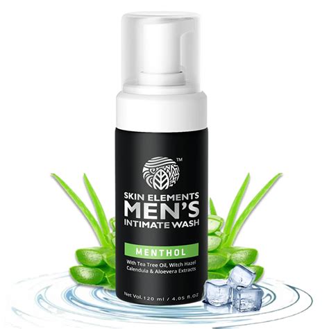 Skin Elements Intimate Wash for Men with Menthol | pH Balanced Foaming ...