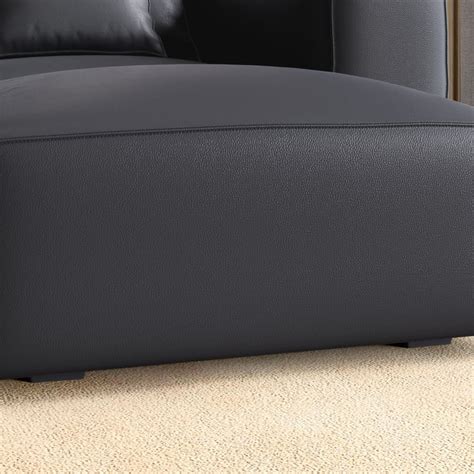 Buy Mills Half Leather 3-Seater Sofa with 2 Ottomans from Home Centre ...