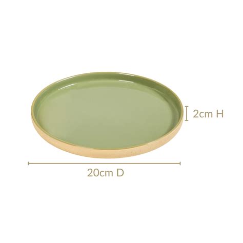 Earthy Sage Green Stoneware Snack Plates Set Of 4 8 Inch Online ...