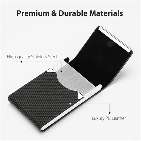 Buy MaxGear Business Card Holder, PU Leather Business Card Case Pocket ...