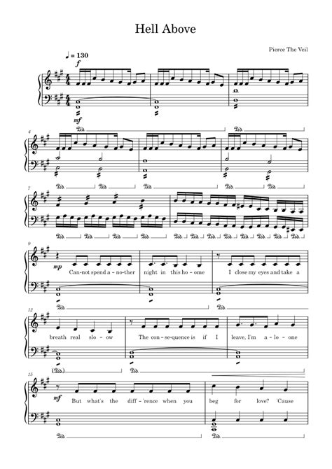 Hell Above - Pierce The Veil Sheet music for Piano (Solo) | Musescore.com