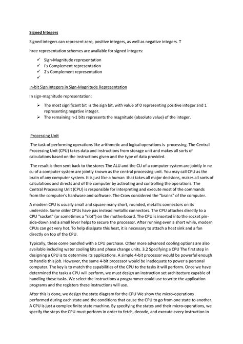 Signed Integers - Computer networks - UoK - Studocu