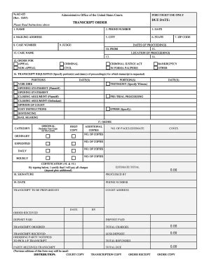 Transcript Order Form Ao 435 - Fill and Sign Printable Template Online
